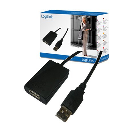 Logilink | USB extension cable | Female | 4 pin USB Type A | Male | Black | 4 pin USB Type A | 5 m